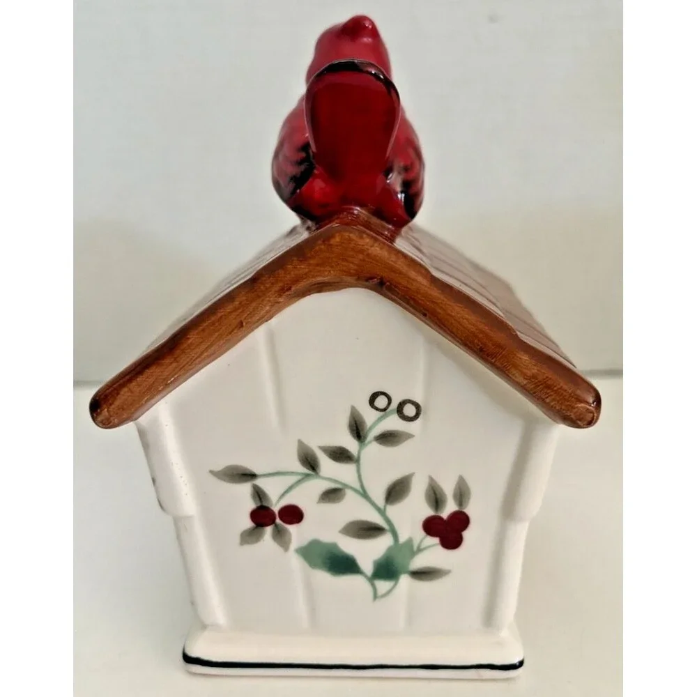Pfaltzgraff Winterberry Cardinal Birdhouse Scrubby Holder Sponge Caddy 5098856